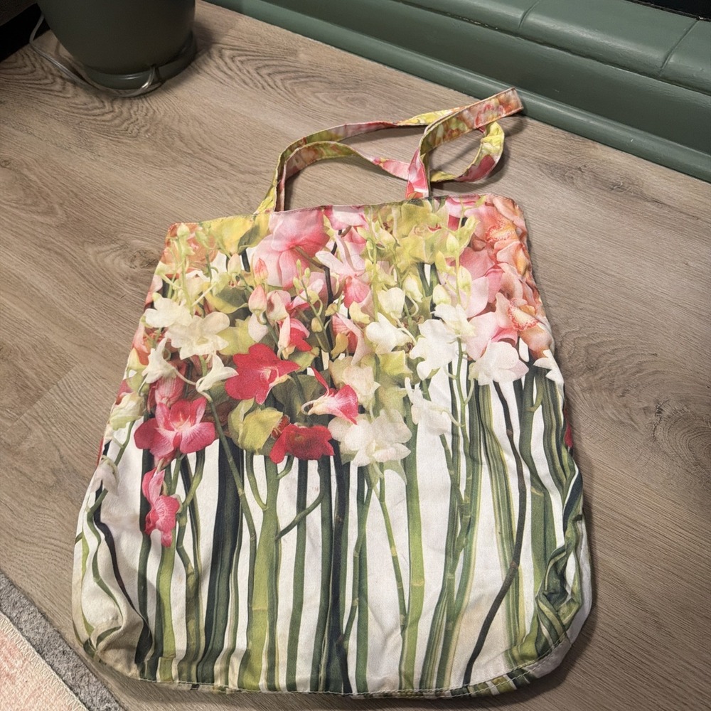 Bath & Body Works B&BW Floral Flower Spring Reusable Tote Cloth Shopping Bag - Picture 6 of 7